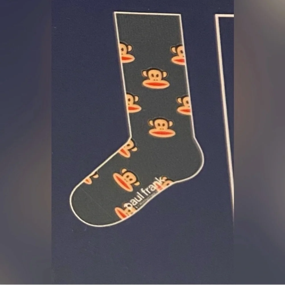 🔴Paul Frank Black Socks with Monkey Design